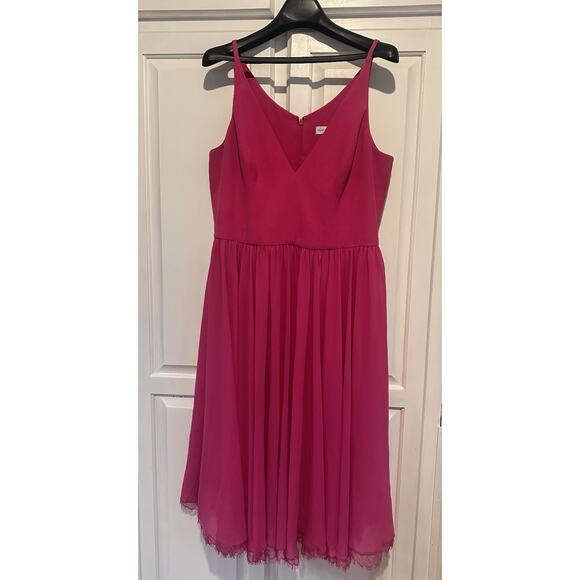 Dress the Population Alicia Dress Fuchsia Formal Midi Size XL Anthropology - Picture 1 of 13